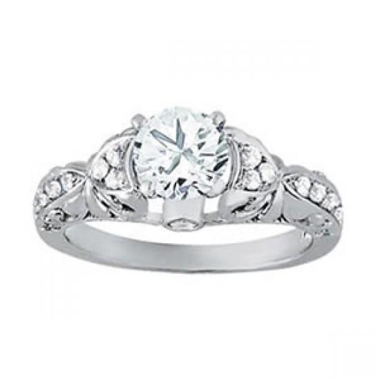 Picture of Harry Chad Enterprises 10975 1 CT Solitaire with Accents Round Diamonds Wedding Solitaire Ring - White Gold