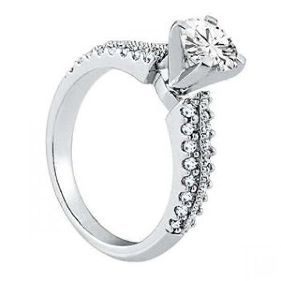 Picture of Harry Chad Enterprises 10996 1.05 CT Solitaire with Accents Prong Set Diamonds Engagement Fancy Ring
