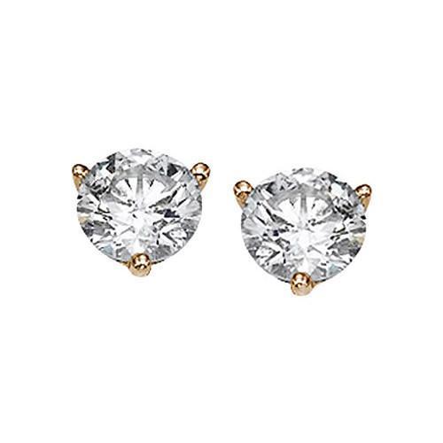 7530 2.80 CT Round Diamond Martini Style Stud Earring - Yellow Gold
