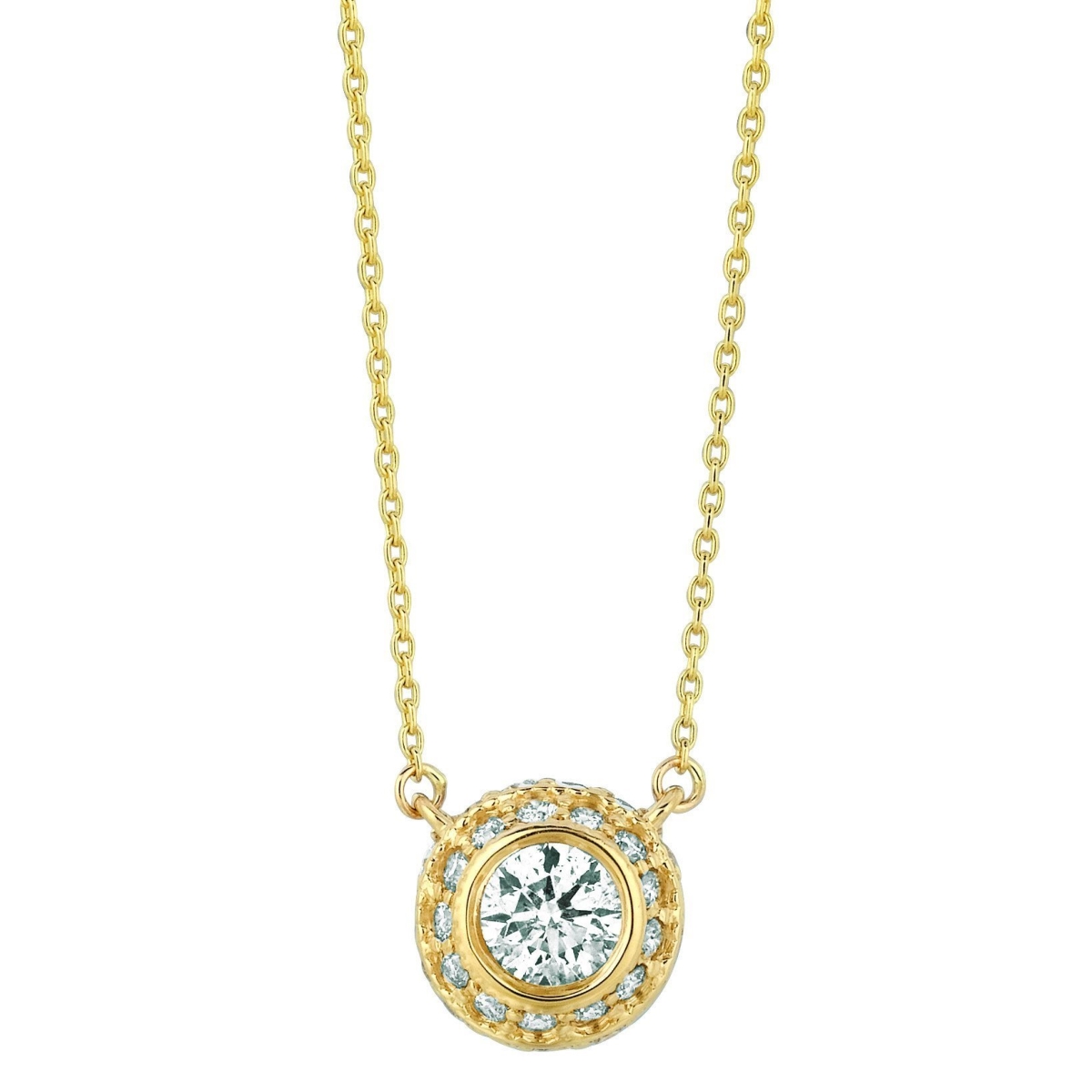 Picture of Harry Chad Enterprises 16322 1 CT Diamond Pendant Necklace - 14K Yellow