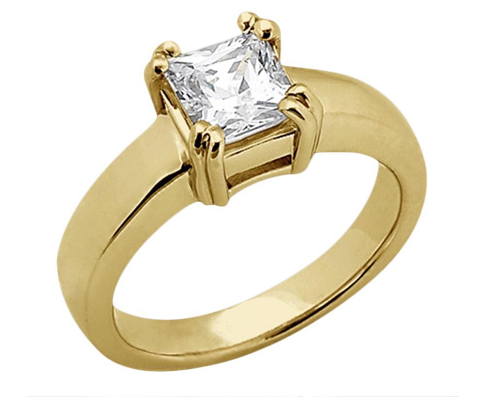 Picture of Harry Chad Enterprises 15710 0.75 CT Solitaire Engagement Yellow Gold Diamond Ring