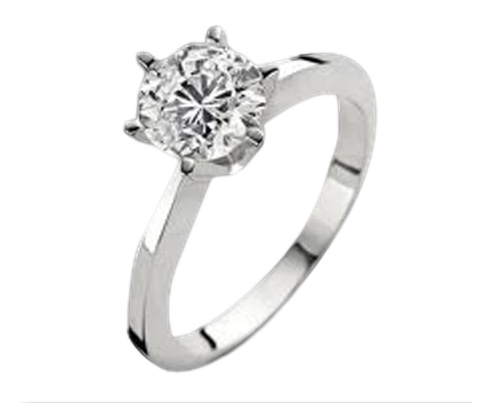 Picture of Harry Chad Enterprises 15012 0.80 CT F VS1 Diamond Solitaire Engagement Ring - White Gold