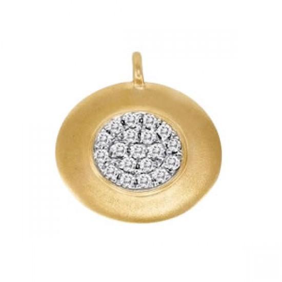 Picture of Harry Chad Enterprises HC11037 0.50 CT Round Brilliant Diamonds Pendant Without Chain - 14K Yellow Gold