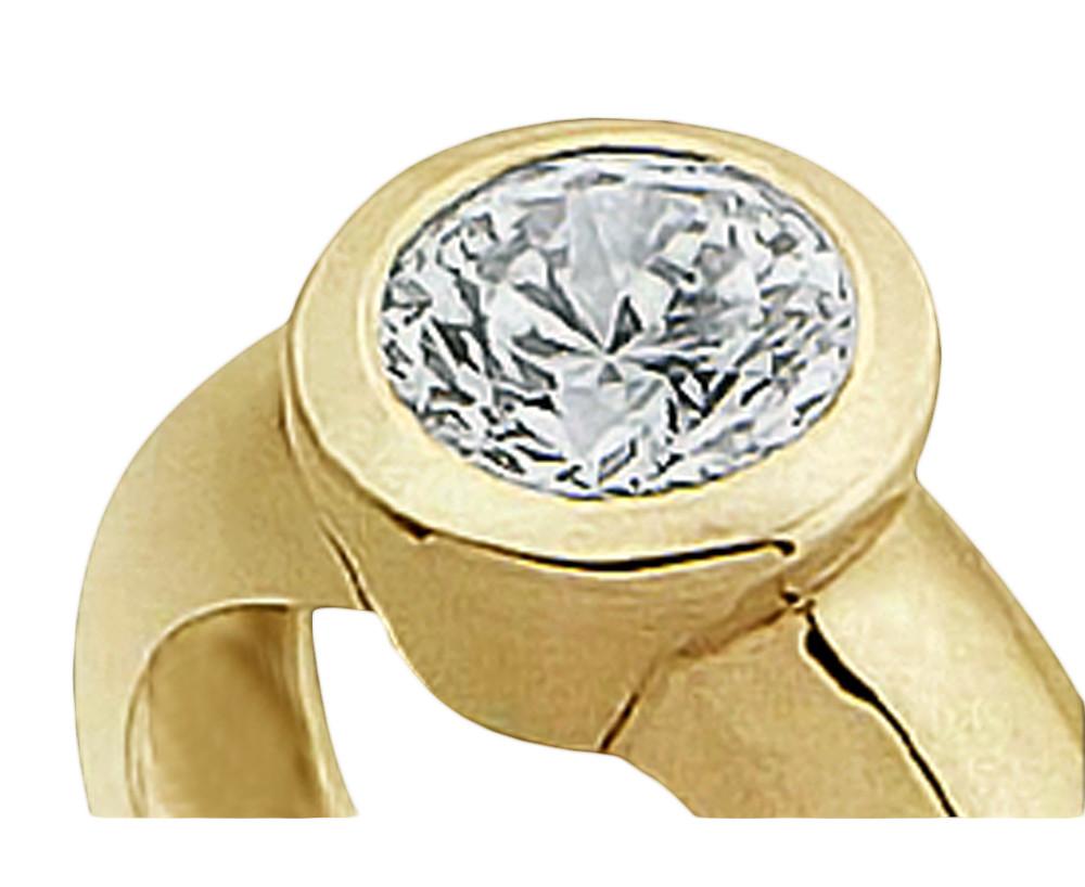 HC11050-6 0.50 CT Solitaire Real Diamond Ring - 14K Yellow Gold - Size 6