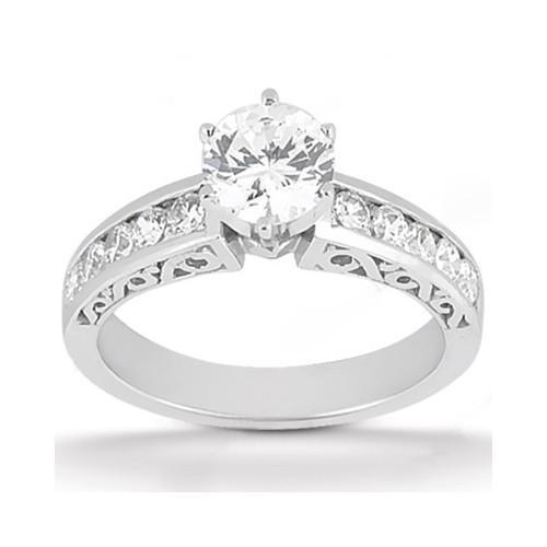 Picture of Harry Chad Enterprises 12708 1.5 CT Solitaire White Gold Diamond Engagement Womens Ring Set