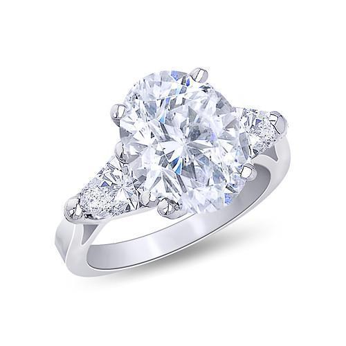 Picture of Harry Chad Enterprises 12189 1.89 CT Diamonds Royal Three Stone White Gold F VS1 Engagement Ring