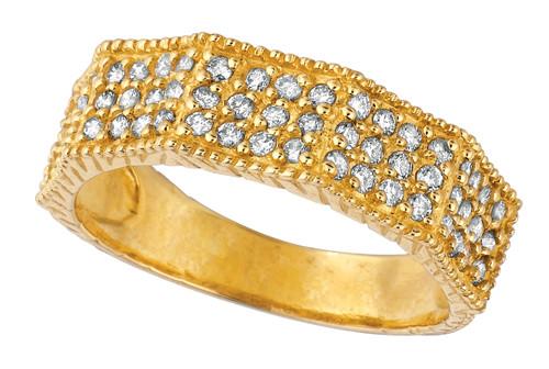 Picture of Harry Chad Enterprises HC11080 0.60 CT Diamonds Wedding Band Ring 6 mm Band - 14K Yellow Gold
