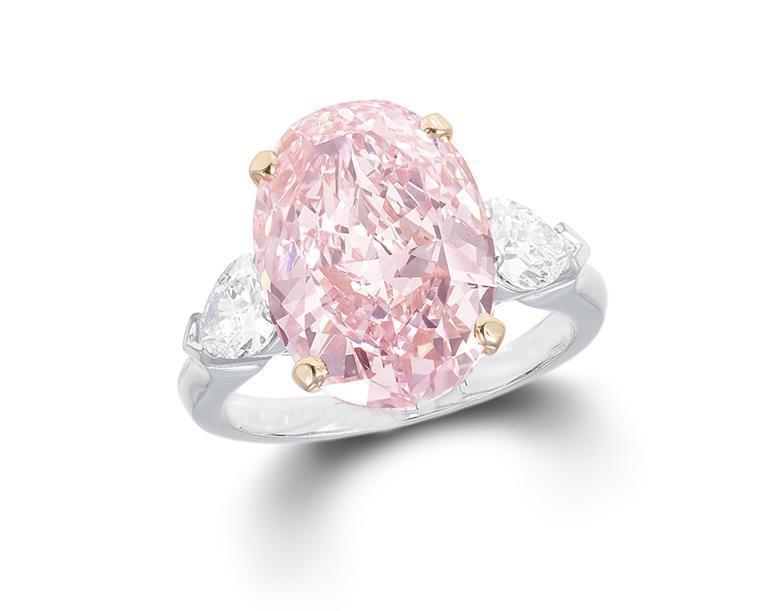 Picture of Harry Chad Enterprises 40328 Three Stone 19.00 Carats Kunzite Diamonds Wedding Ring - Size 6.5