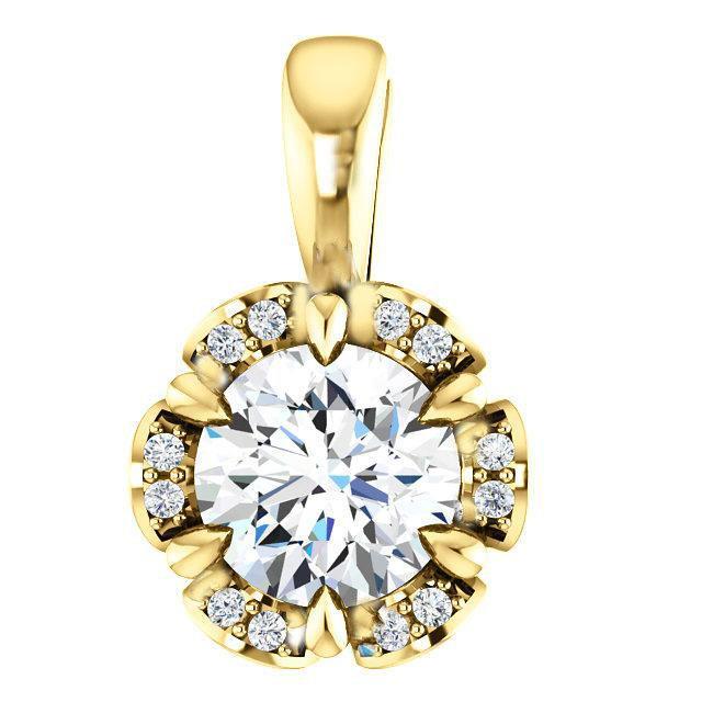 Picture of Harry Chad Enterprises HC11173 2.10 CT Round Cut Diamonds Necklace Pendant - 14K Yellow Gold