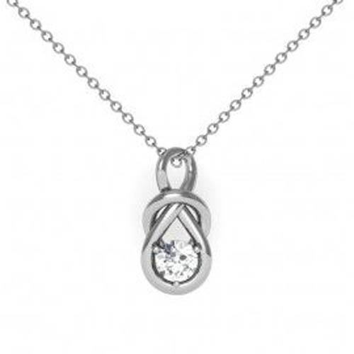 HC11195 0.50 CT G VS2 Round Cut Diamond Necklace Pendant - 14K White Gold