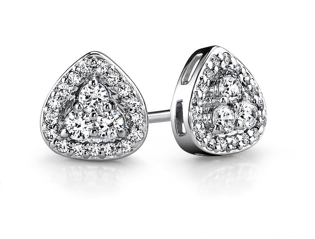 2.00 CT Round Brilliant Cut Diamonds Studs Earrings - 14K White Gold