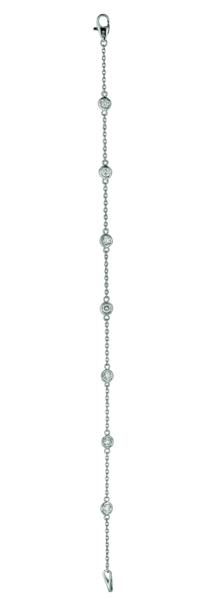 HC12259 0.37 CT 5 Pointer 7 Section Diamond Chain Bracelet - 14K White