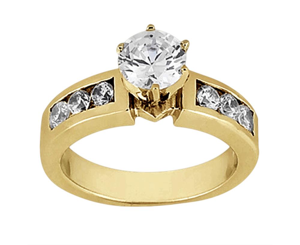 1.10 CT Solitaire Diamond Wedding Ring - 14K Yellow Gold - Size 6.5