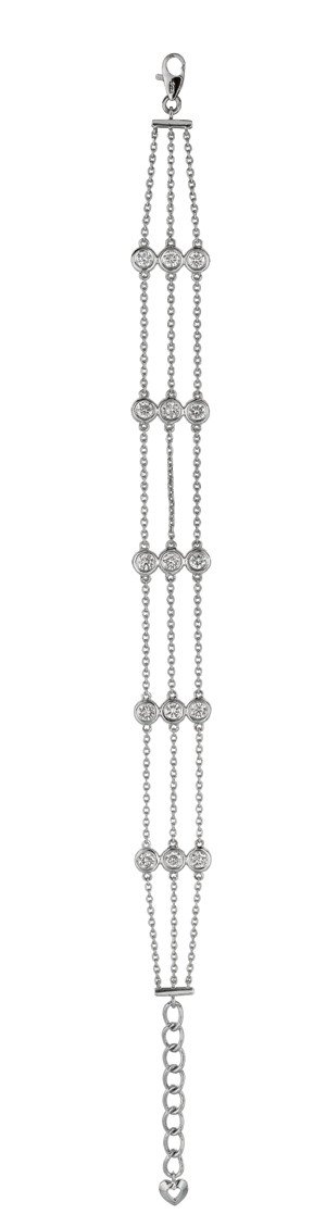 2 CT Round 3 Rows Diamond Bracelet  14K White Gold