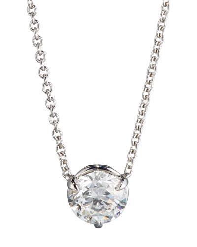 1 CT 14K White Gold Sparkling Diamond Pendant Necklace with Chain