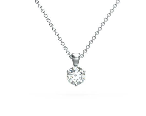 HC10227 0.50 CT 14K Gold Solitaire Round Cut Diamond Pendant Necklace