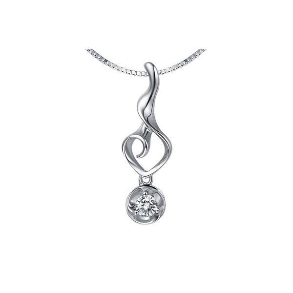 HC10232 0.50 CT 14K Gold Round Cut Natural G-VS2 Diamond Pendant Necklace