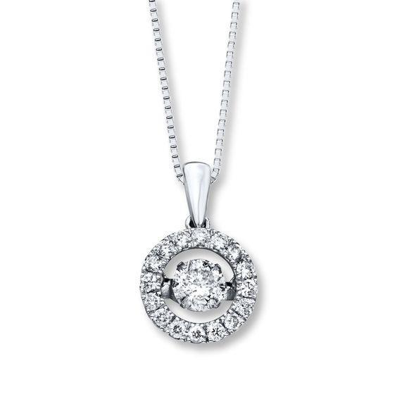 HC10237 1.5 CT 14K White Gold Round Cut Halo Diamond Pendant Necklace