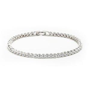 50339 4 Carats Round Cut Diamonds Bracelet - 14K White Gold