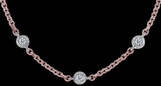 Picture of Harry Chad Enterprises 50306 7 Carat Diamond Pendant Necklace - 14K Rose & White Gold