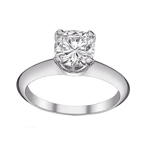 Picture of Harry Chad Enterprises 50301 3 Carat Big Cushion Cut Solitaire Diamond Ring - 14K Gold White