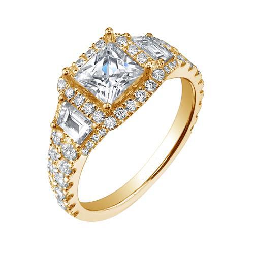 Picture of Harry Chad Enterprises 50265 5.81 Carat Big Solitaire Diamond Ring with Accents - 14K Yellow Gold