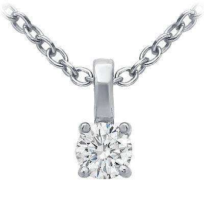 1 CT 14K White Gold Round Cut Sparkling GVS2 Diamond Pendant Necklace