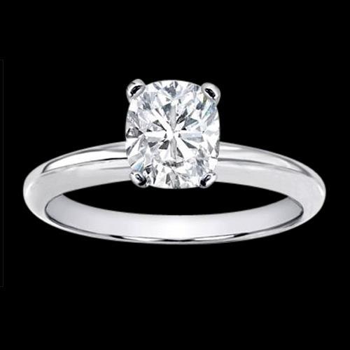 Picture of Harry Chad Enterprises 50237 3 Carat Cushion Huge Solitaire Diamond Ring - 14K White Gold
