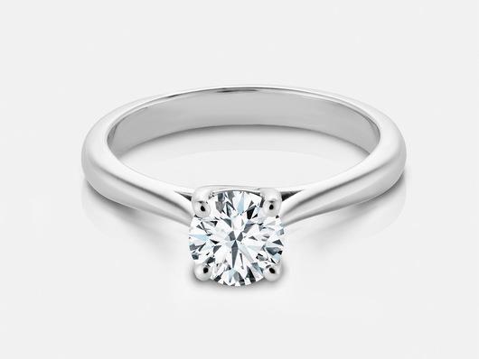Picture of Harry Chad Enterprises 42216 1 Carat Round Diamond Solitaire Wedding Ring - 14K White Gold