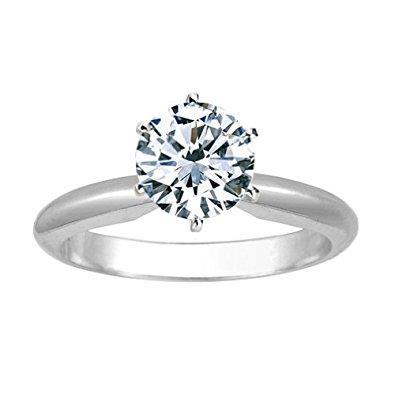 Picture of Harry Chad Enterprises 42155 0.65 Carat Round Brilliant Cut Diamond Solitaire Wedding Ring - 14K White Gold
