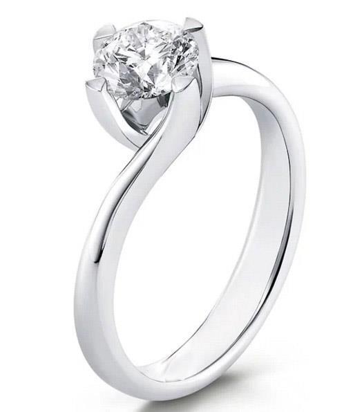 Picture of Harry Chad Enterprises 42127 1.01 Carat Prong Set Solitaire Diamond Wedding Ring - 14K White Gold