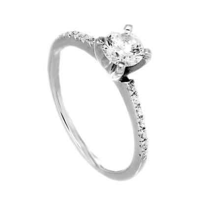 Picture of Harry Chad Enterprises 42091 1.4 Carat Brilliant Cut Solitaire with Accent Diamond Ring