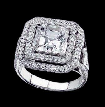 Picture of Harry Chad Enterprises 50115 2.25 Cats Princess Center Pave Diamonds Ring