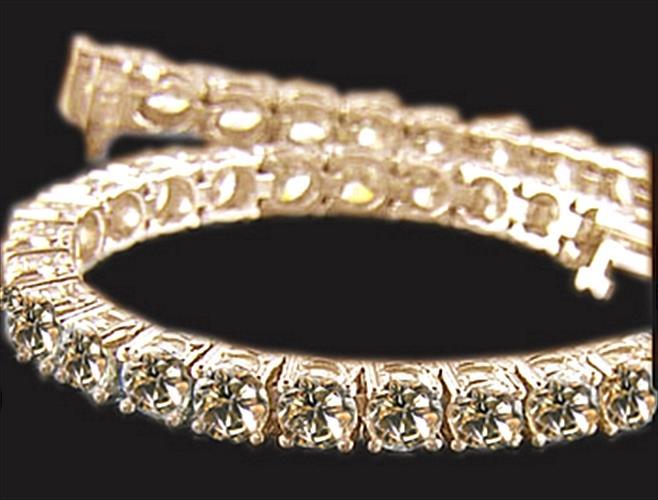 Picture of Harry Chad Enterprises 50091 14.04 Carat Tennis Champagne Diamond Bracelet - 14K Yellow Gold