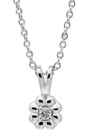 HC10285 0.50 CT 14K White Gold Round Cut Diamond Pendant Necklace