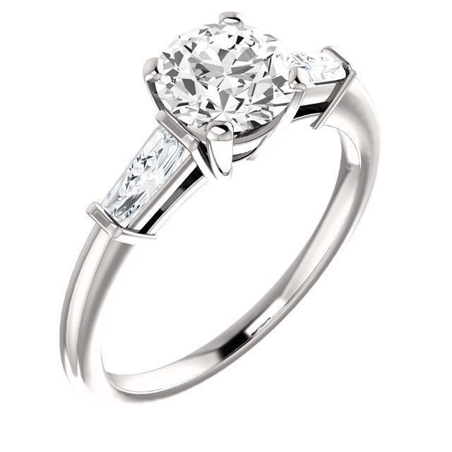Picture of Harry Chad Enterprises 49553 1.91 Carat 3-Stone Round Baguette Diamonds Ring