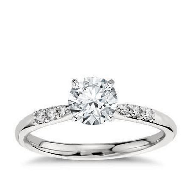 Picture of Harry Chad Enterprises 28544 Round Cut 1.15 CT Diamond Engagement Ring&#44; 14K White Gold - Size 6.5