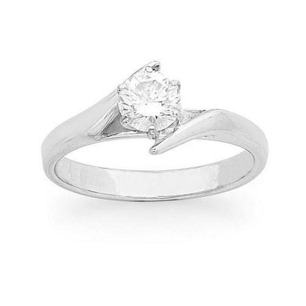 Picture of Harry Chad Enterprises 28566 Round 1.50 CT Solitaire Diamond Engagement Ring&#44; 14K White Gold - Size 6.5