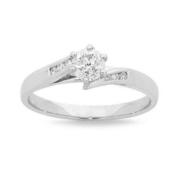 Picture of Harry Chad Enterprises 28573 White Gold Solitaire with Accents 1.55 CT Diamond Engagement Ring&#44; Size 6.5