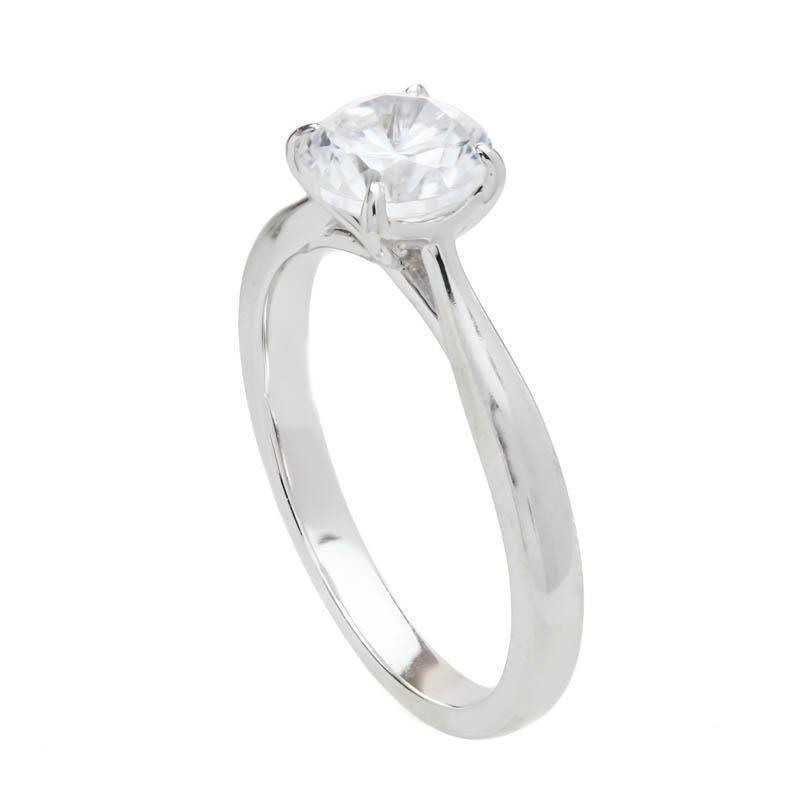Picture of Harry Chad Enterprises 28587 14K White Gold Solitaire 1.40 CT Round Diamond Engagement Ring&#44; Size 6.5