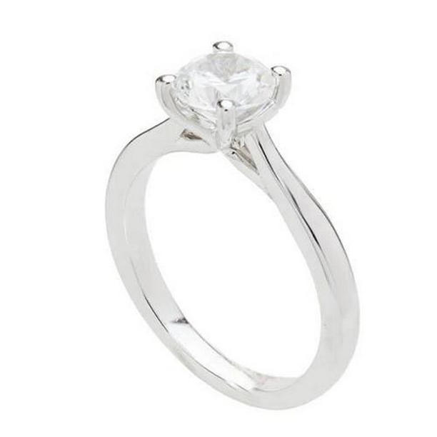 Picture of Harry Chad Enterprises 28594 Round 1.50 CT Diamond Engagement Solitaire Ring&#44; 14K White Gold - Size 6.5