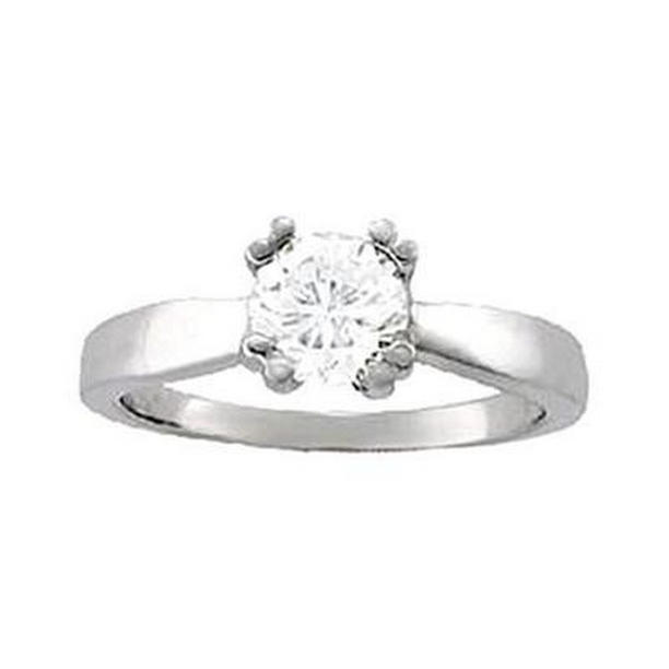 39191 1 CT Diamond Solitaire Engagement Ring, 14K White Gold - Size 6.5