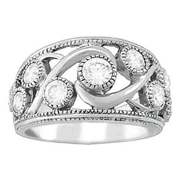 Round Diamond 1.50 CT Thick Shank Anniversary Ring, 14K White Gold - Size 6.5