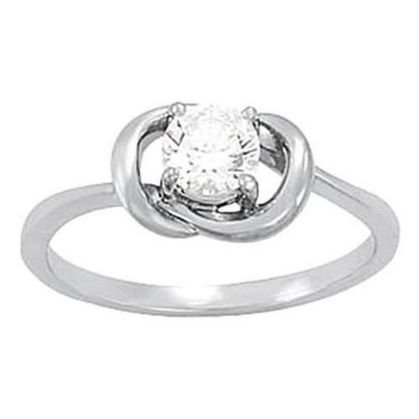 39409 0.50 CT Diamond Engagement Ring, 14K White Gold - Size 6.5