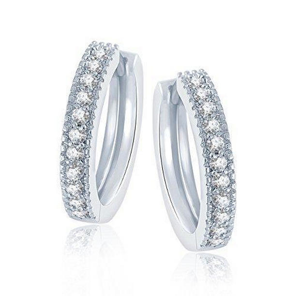 1.75 CT Brilliant Cut Diamond Lady Hoop Earrings