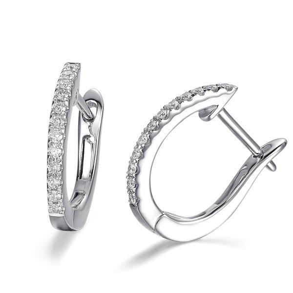 2.5 CT White F Vvs1 Round Diamond Hoop Earring