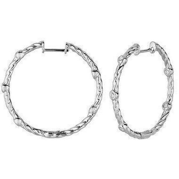 15 CT Round Cut Diamond Lady Hoop Earrings