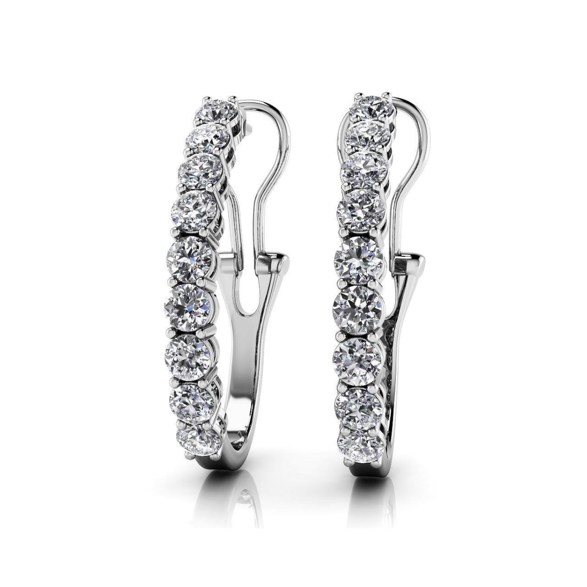 27 CT Round Cut Diamond Scoop Hoop Earrings