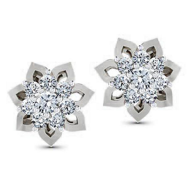 41318 2.2 CT Round Cut Diamond Stud Womens Earring