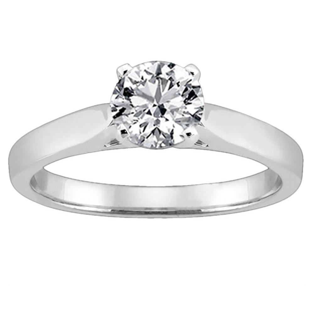 4234 1.51 CT Diamond Cathedral Setting Solitaire Ring, 14K White Gold - Size 6.5